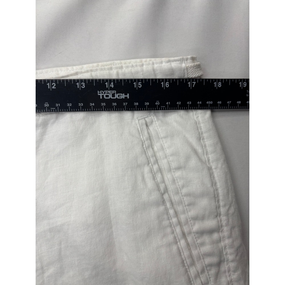 Tasso Elba Island Pants Men's 34 White 100% Linen Drawstring Straight Leg Beach - Picture 9 of 13
